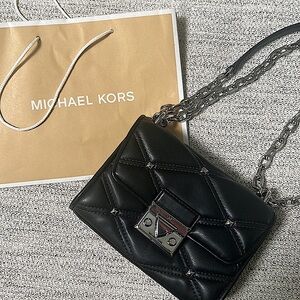 Michael Kors Serena SM Flap Crossbody Black Bag